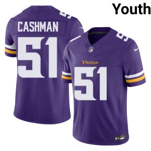 #51 The Purple Purple Youth Blake Cashman Stitched Jersey 721453-708