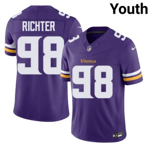 #98 Game Minnesota Bo Richter Youth Purple Jersey 183459-607