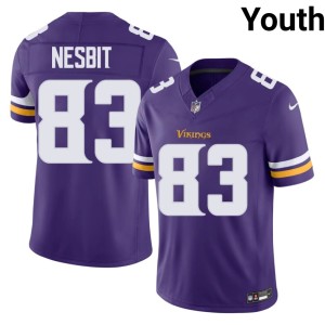 #83 Stitched Youth Bryson Nesbit Purple Vikings Nation Jersey 557619-784