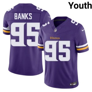 #95 Caleb Banks Vikings Nation Purple Youth 2026-27 Jerseys 301655-528