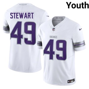 #49 The Purple and Gold Football Cam'Ron Stewart Youth Alternate White Jerseys 101366-891
