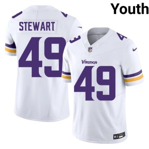 #49 Cam'Ron Stewart Stitched The Purple and Gold White Youth Jersey 277442-409