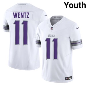#11 The Purple Carson Wentz Replica Alternate Youth White Jersey 505591-661