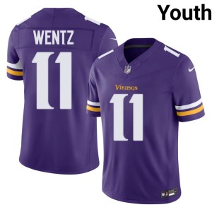 #11 Youth Stitched Purple Minnesota Vikings Carson Wentz Jerseys 666204-571