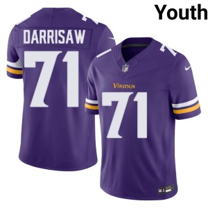 #71 Embroidery Christian Darrisaw Youth MIN Purple Jerseys 109754-859