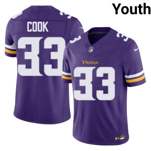 #33 The Purple and Gold Youth Dalvin Cook Purple Game Jerseys 786388-164