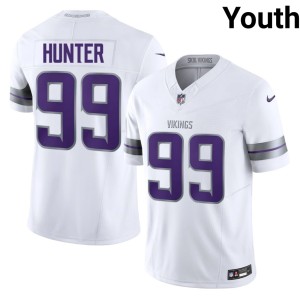 #99 Embroidery White Danielle Hunter Youth Alternate The Purple and Gold Jerseys 224965-895
