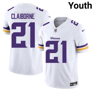 #21 NIL Youth Demond Claiborne Vikings Nation White Jerseys 758246-833