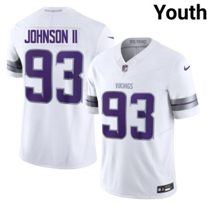 #93 Alternate Minnesota Game Youth Eric Johnson II White Jersey 601032-593