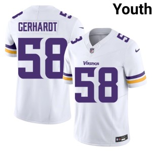 #58 Youth Stitched Purple Pride White Gavin Gerhardt Jerseys 949574-402