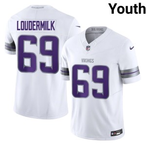 #69 Youth 2026 White MIN Vikings Isaiahh Loudermilk Alternate Jerseys 985710-506