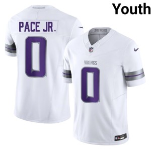 #0 Official Youth Alternate Ivan Pace Jr. Purple Pride White Jerseys 973713-307