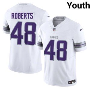 #48 Official Jacob Roberts White Alternate Minnesota Vikings Youth Jersey 202522-791