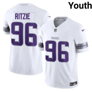 #96 Alternate Minnesota Vikings Jahvaree Ritzie White NIL Youth Jerseys 786270-400