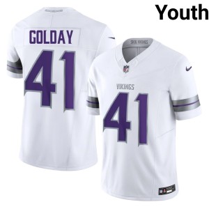 #41 The Vikes White Alternate Jake Golday Embroidery Youth Jersey 471106-336
