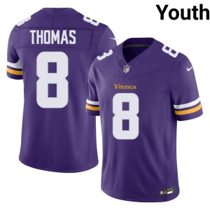 #8 Vikings Nation Jakobe Thomas Purple Youth Stitched Jersey 636629-613