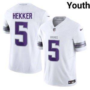 #5 Youth White Alternate Vikings 2026-27 Johnny Hekker Jerseys 912613-365