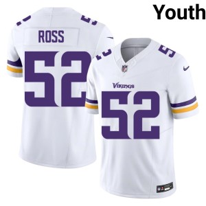 #52 Player White Purple Pride Youth Josh Ross Jerseys 875351-560