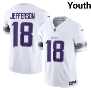 #18 2026-27 Youth Justin Jefferson White Alternate Minnesota Jerseys 436942-204