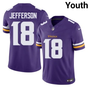 #18 Game Purple MIN Vikings Youth Justin Jefferson Jersey 279914-230
