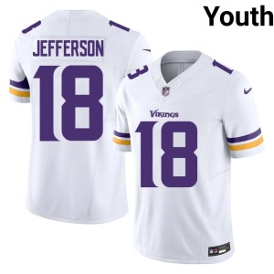 #18 White Justin Jefferson NFL Vikings Youth Jerseys 136621-755