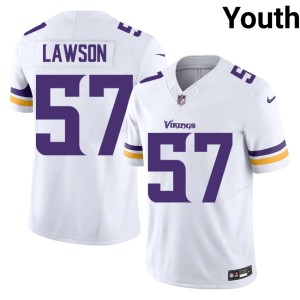 #57 White Minnesota Vikings Keli Lawson NFL Youth Jersey 273486-634