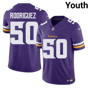 #50 Levi Drake Rodriguez Youth The Vikes Purple Stitched Jersey 973089-385