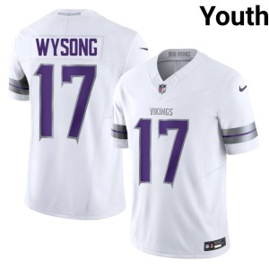 #17 Purple Pride Youth White Stitched Luke Wysong Alternate Jersey 690472-276