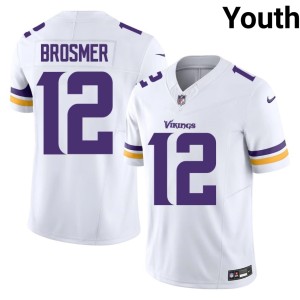 #12 White Max Brosmer Player The Purple and Gold Youth Jerseys 884098-526