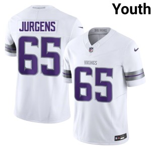#65 Official Youth White Michael Jurgens MIN Alternate Jerseys 232801-372
