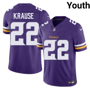 #22 Purple Paul Krause The Purple Embroidery Youth Jersey 373316-543
