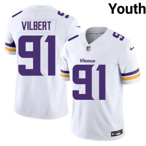 #91 White The Purple and Gold Youth NIL Smith Vilbert Jerseys 837109-729