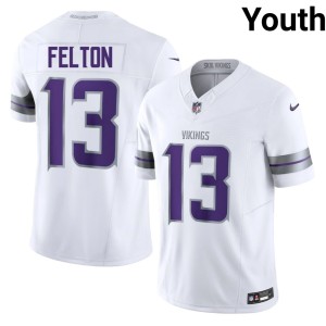 #13 White Tai Felton Football Youth Minnesota Alternate Jersey 809059-964