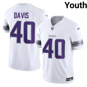 #40 Vikings Nation NIL Terrill Davis White Alternate Youth Jerseys 880148-242