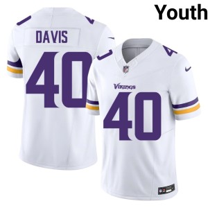 #40 White MIN Vikings Official Terrill Davis Youth Jersey 200920-820