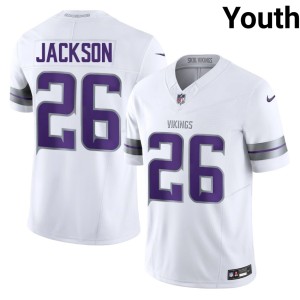#26 White 2026-27 MIN Vikings Alternate Theo Jackson Youth Jerseys 470673-244
