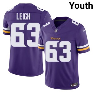 #63 Tristan Leigh Youth Football Purple Pride Purple Jersey 939213-629