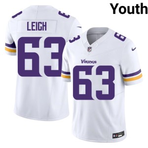 #63 White 2026 Youth Vikings Nation Tristan Leigh Jerseys 341749-296