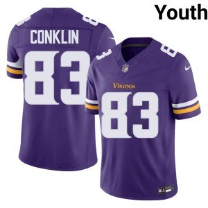 #83 Vikings NIL Tyler Conklin Purple Youth Jersey 976919-313