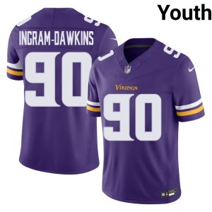 #90 Limited Youth Tyrion Ingram-Dawkins Purple Minnesota Vikings Jerseys 573834-424