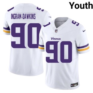 #90 Youth White Embroidery Tyrion Ingram-Dawkins The Vikes Jersey 527597-703
