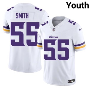 #55 Za'Darius Smith Embroidery The Purple and Gold White Youth Jerseys 728661-739