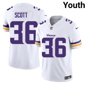 #36 Zavier Scott Football Minnesota Vikings White Youth Jersey 229228-793