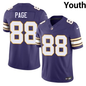 #88 Throwback Youth Alan Page Purple Replica Vikings Jerseys 115275-631