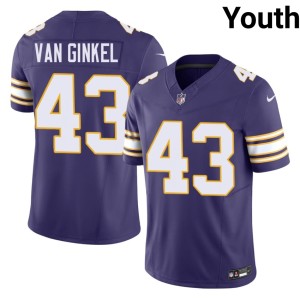 #43 Throwback Game Andrew Van Ginkel Youth Purple MIN Vikings Jerseys 618450-576
