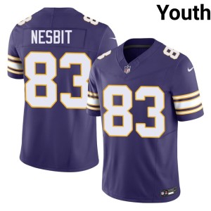 #83 MIN Bryson Nesbit Throwback Youth Purple NFL Jersey 268240-368