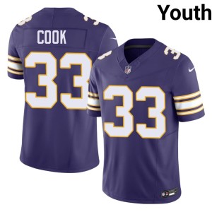 #33 Dalvin Cook Football Youth Purple The Vikes Throwback Jersey 597076-576