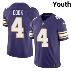 #4 Youth Throwback Purple Replica Minnesota Vikings Dalvin Cook Jerseys 638369-971