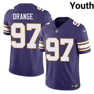 #97 Domonique Orange Youth Vikings Nation Limited Throwback Purple Jerseys 199129-903