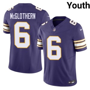 #6 Dwight McGlothern Purple Player Throwback Youth MIN Jerseys 161486-359